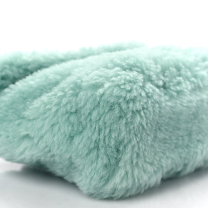 Saint Laurent Shearling Quilted Monogram Loulou Puffer Pouch Clutch Iced Mint 9 of 11