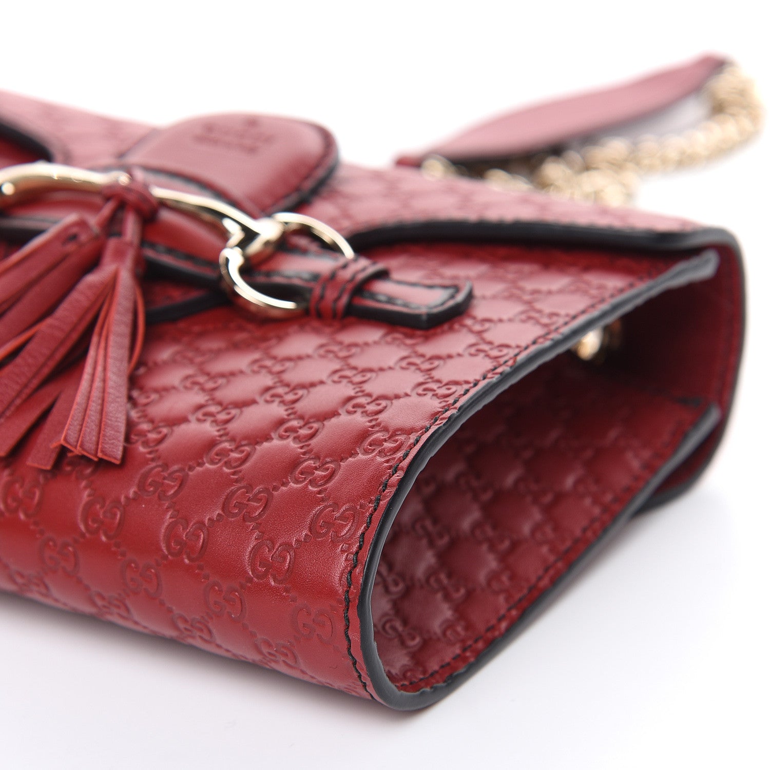 Gucci Soft Microguccissima Mini Emily Chain Shoulder Bag Rosso 10 of 12