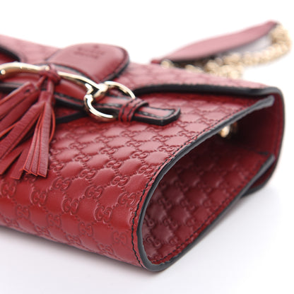 Gucci Soft Microguccissima Mini Emily Chain Shoulder Bag Rosso 10 of 12
