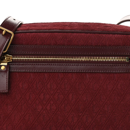Saint Laurent Suede Monogram All Over Camera Bag Burgundy 8 of 11