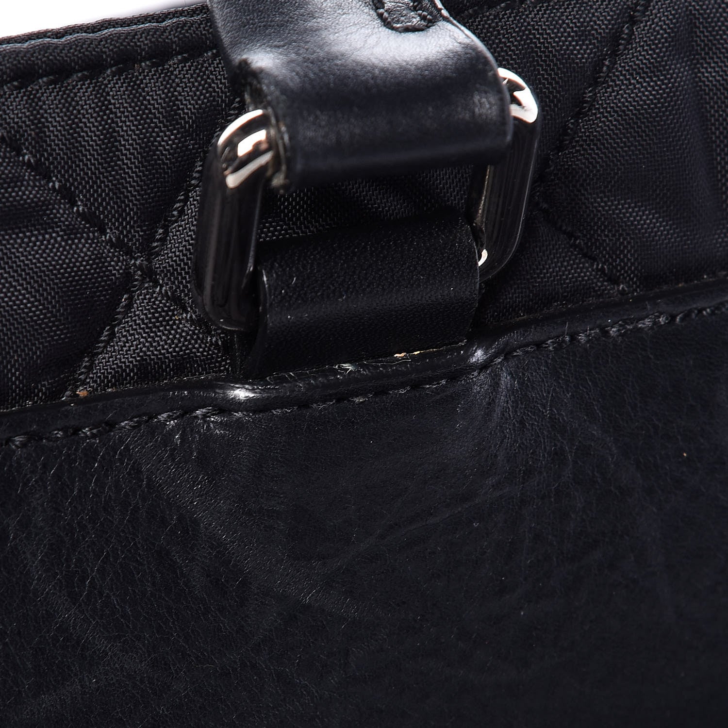 Chanel Nylon Quilted Calfskin Large CC Tote Bag Black 13 of 14