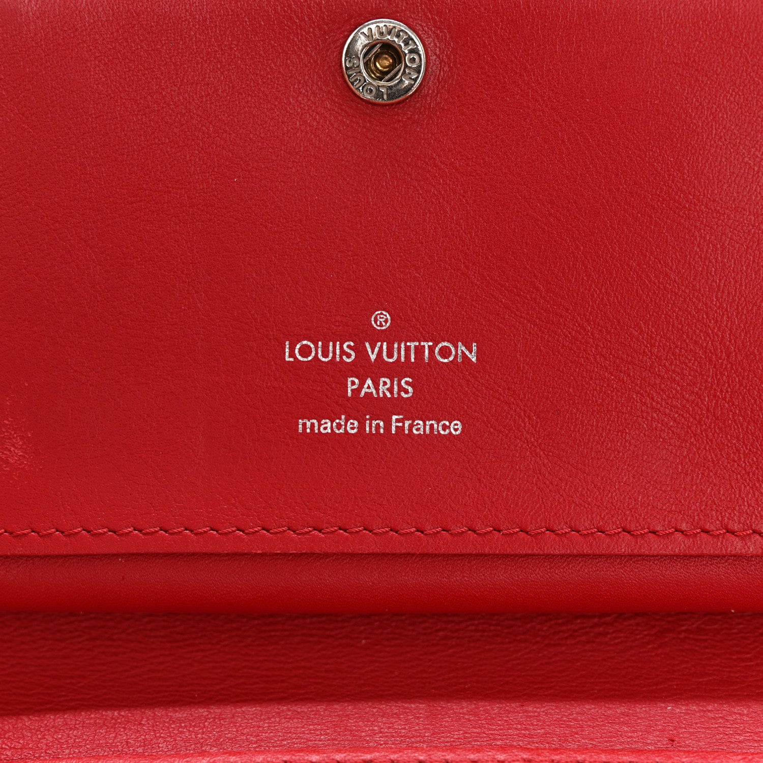 Louis Vuitton Calfskin New Wave Compact Zip Wallet Rouge 7 of 9