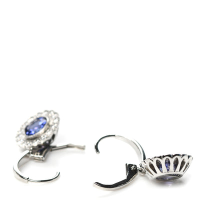 Tiffany Platinum Diamond Tanzanite Enchant Drop Earrings 3 of 5