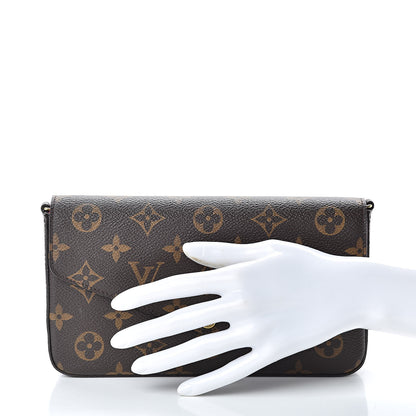 Louis Vuitton Monogram Pochette Felicie Chain Wallet Fuchsia 2 of 13