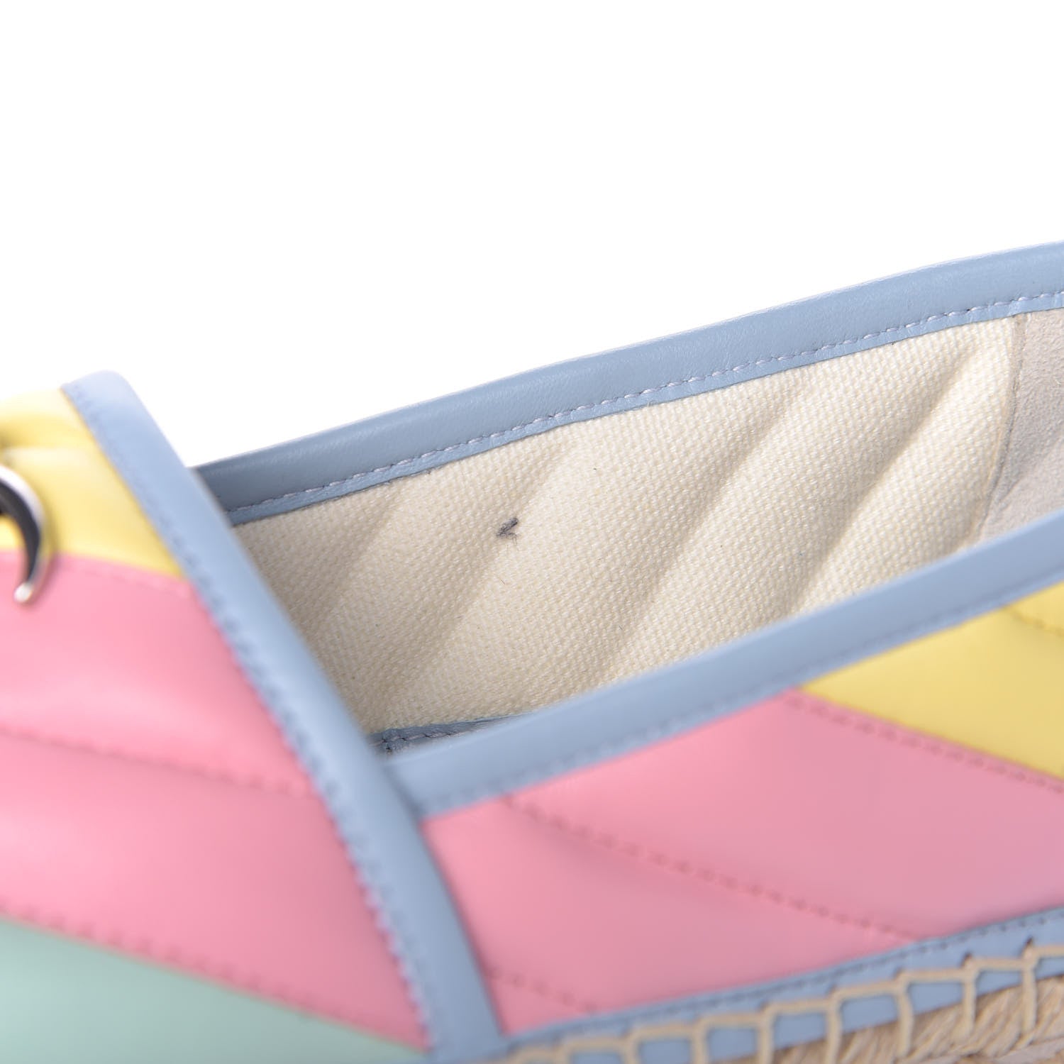 Gucci Nappa Matelasse Diagonal GG Marmont Espadrilles 36 Multicolor Pastel 9 of 11