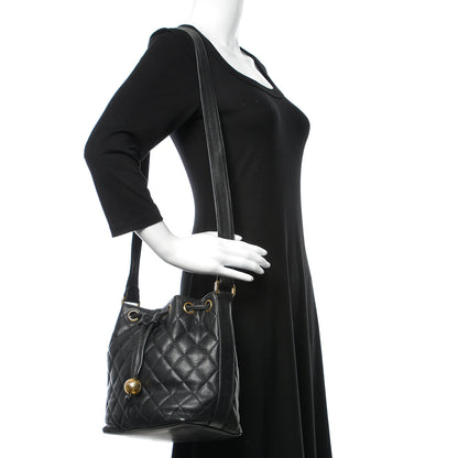 Chanel Caviar Quilted Drawstring Shoulder Bag Black 2 of 12