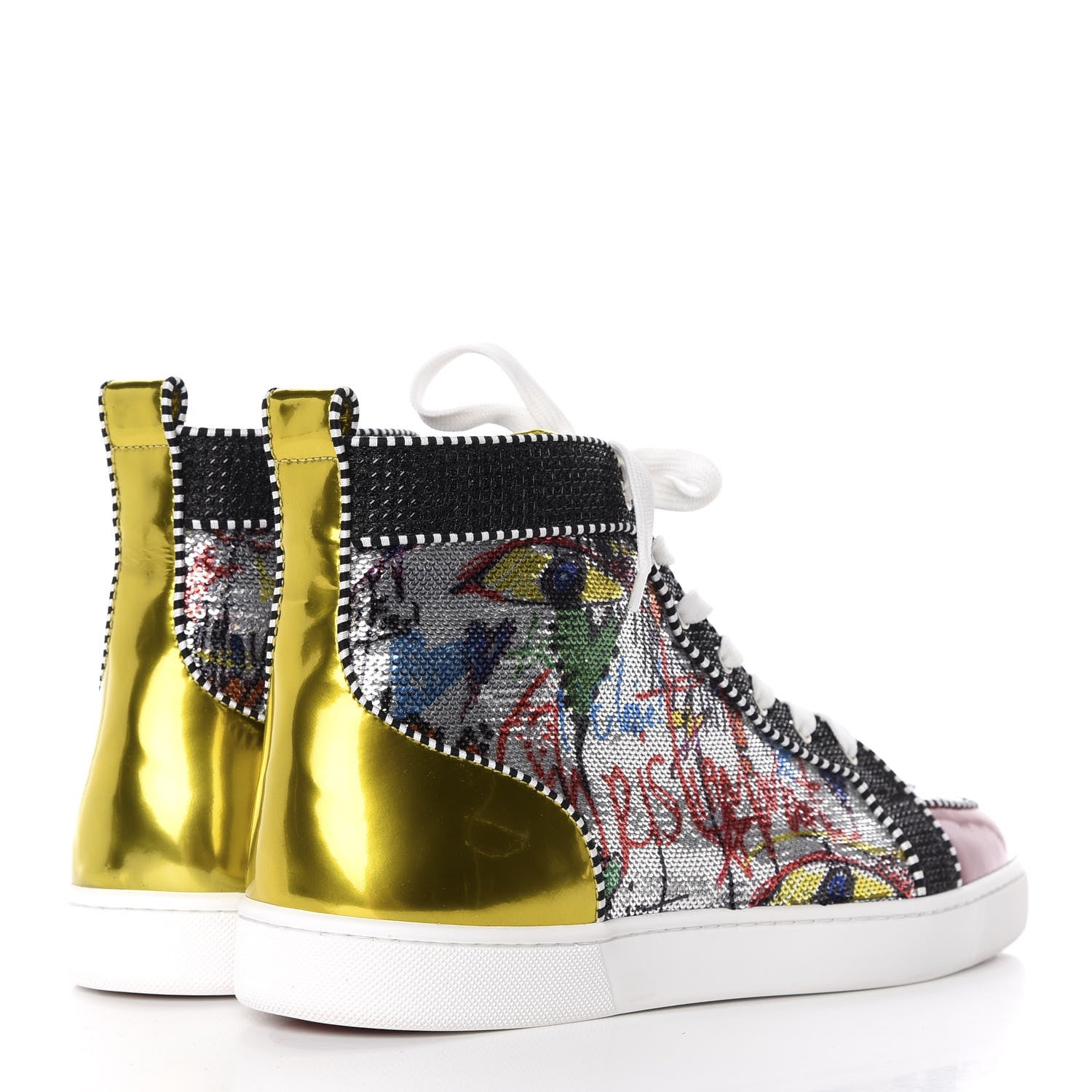 Christian Louboutin Patent Flash Paillettes Mens Rantus Orlato Sneakers 46 Version Silver 4 of 10