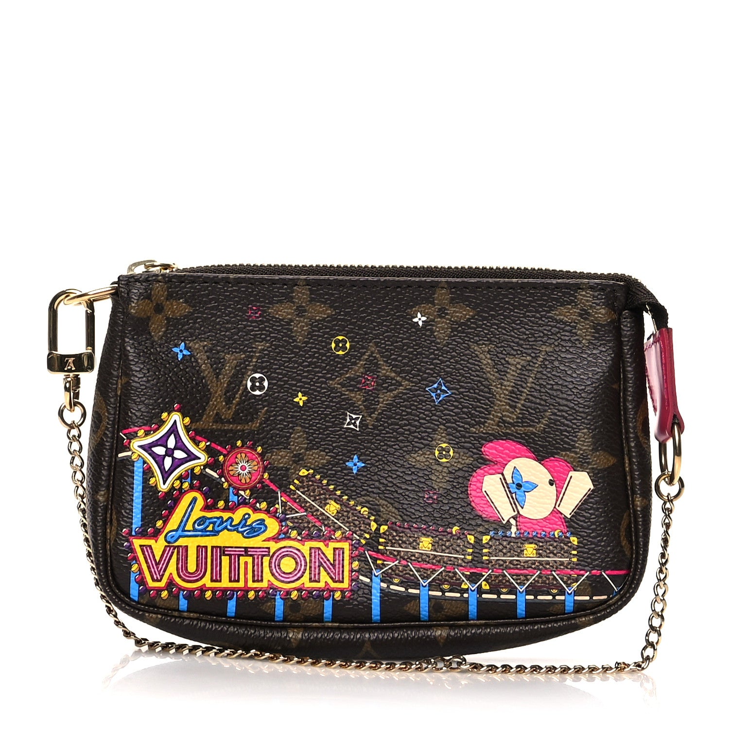 Louis Vuitton Monogram 2020 Christmas Animation Roller Coaster Mini Pochette Accessories Pivoine 1 of 9