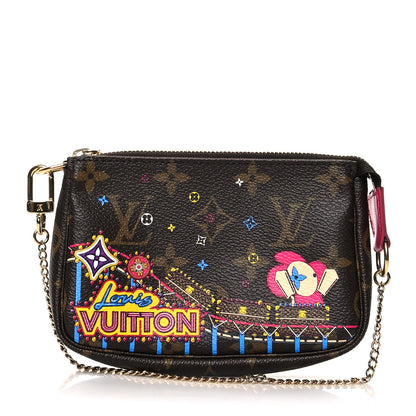 Louis Vuitton Monogram 2020 Christmas Animation Roller Coaster Mini Pochette Accessories Pivoine 1 of 9
