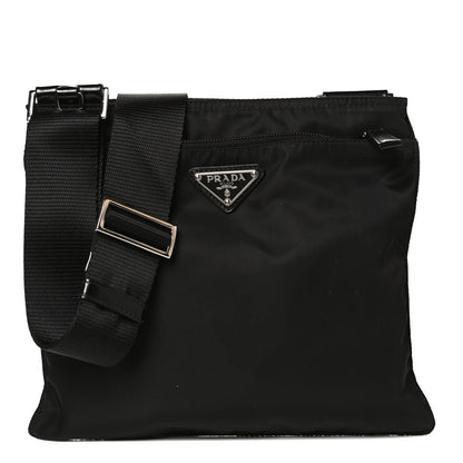 Prada Nylon Vela Flat Messenger Bag Black 1 of 10