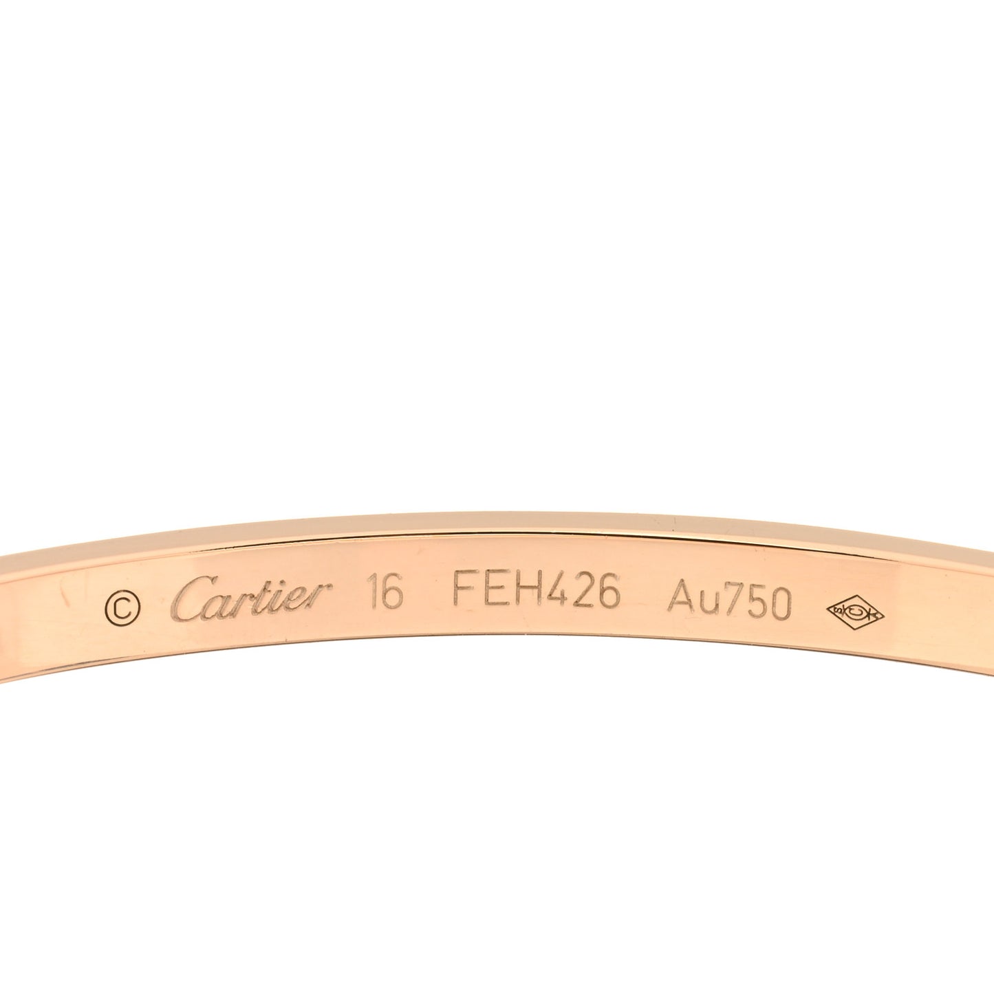 18K Pink Gold 10 Diamond Small LOVE Bracelet 16