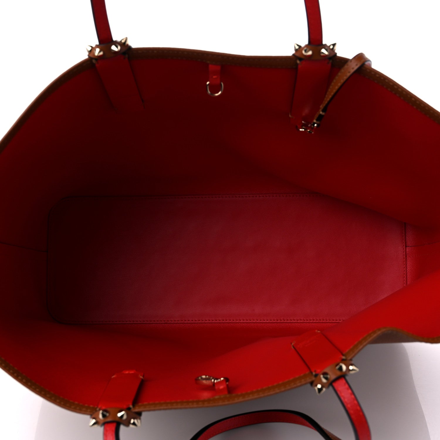 Christian Louboutin Calfskin Spikes East West Cabata Tote Cannelle 6 of 10