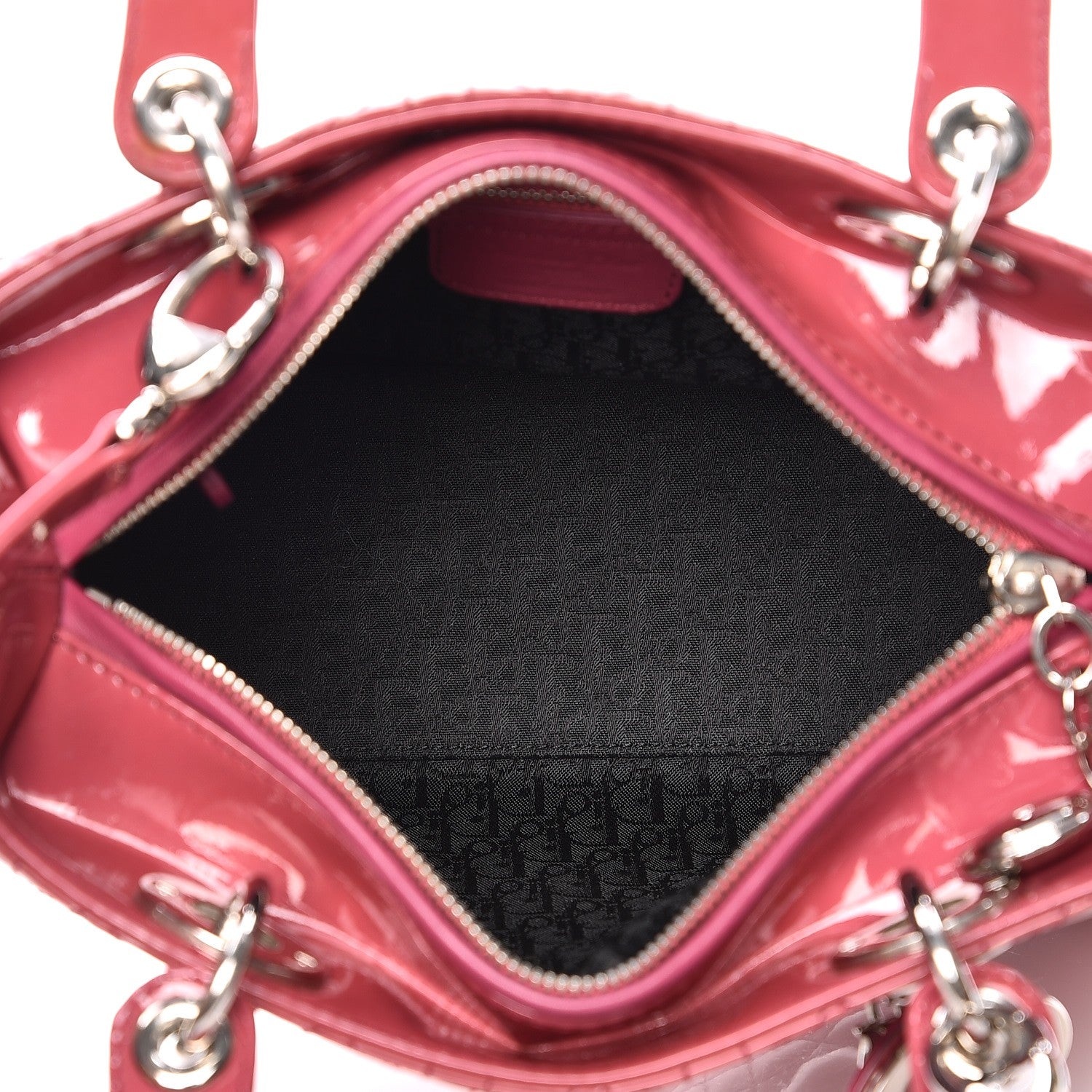 Christian Dior Patent Cannage Medium Lady Dior Dark Pink 6 of 17