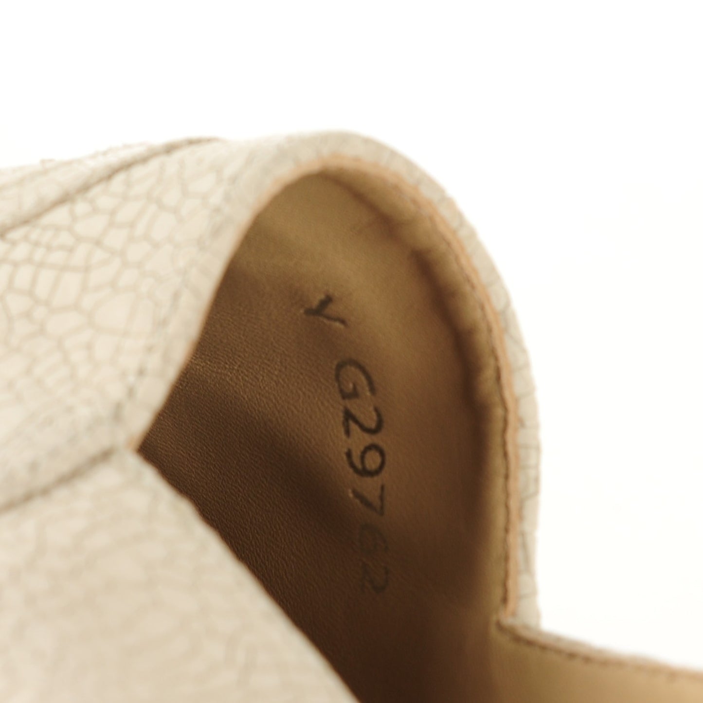 Crackled Leather Espadrilles 37 Beige Black