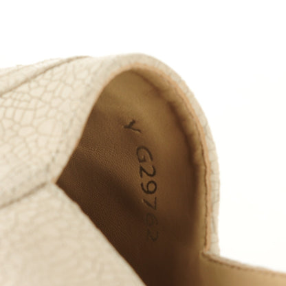 Chanel Crackled Leather Espadrilles 37 Beige Black 3 of 11