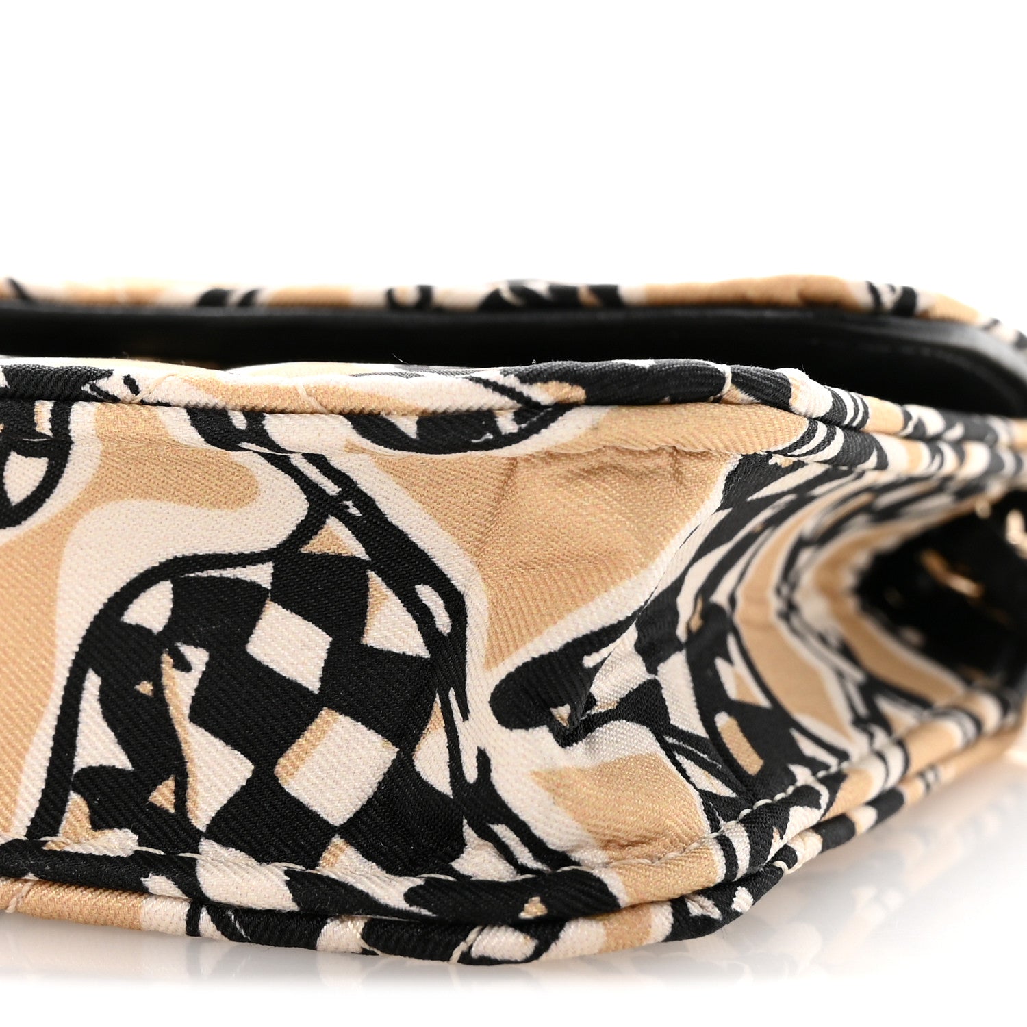 Chanel Canvas Check Flag Printed CC Clutch With Chain Beige Multicolor 10 of 11