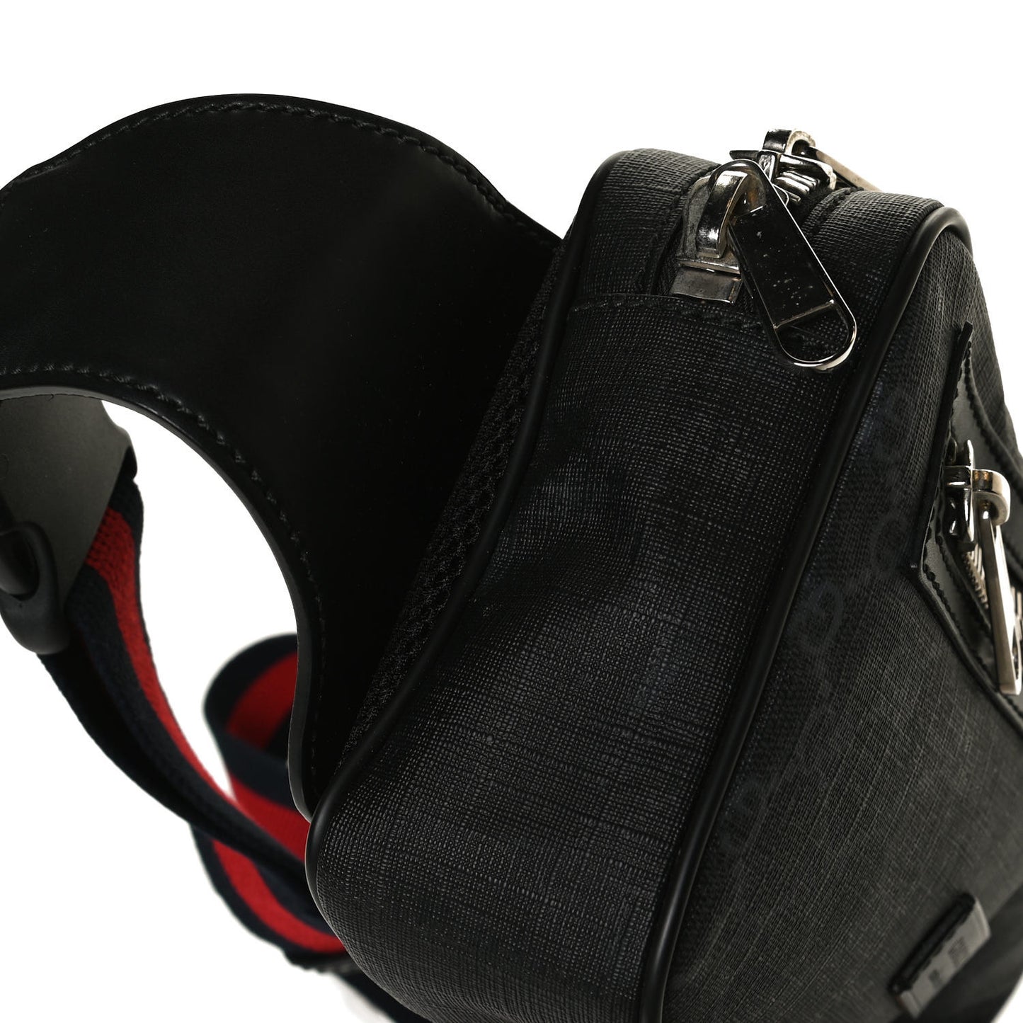 Soft GG Supreme Monogram Web Belt Bag Black Grey