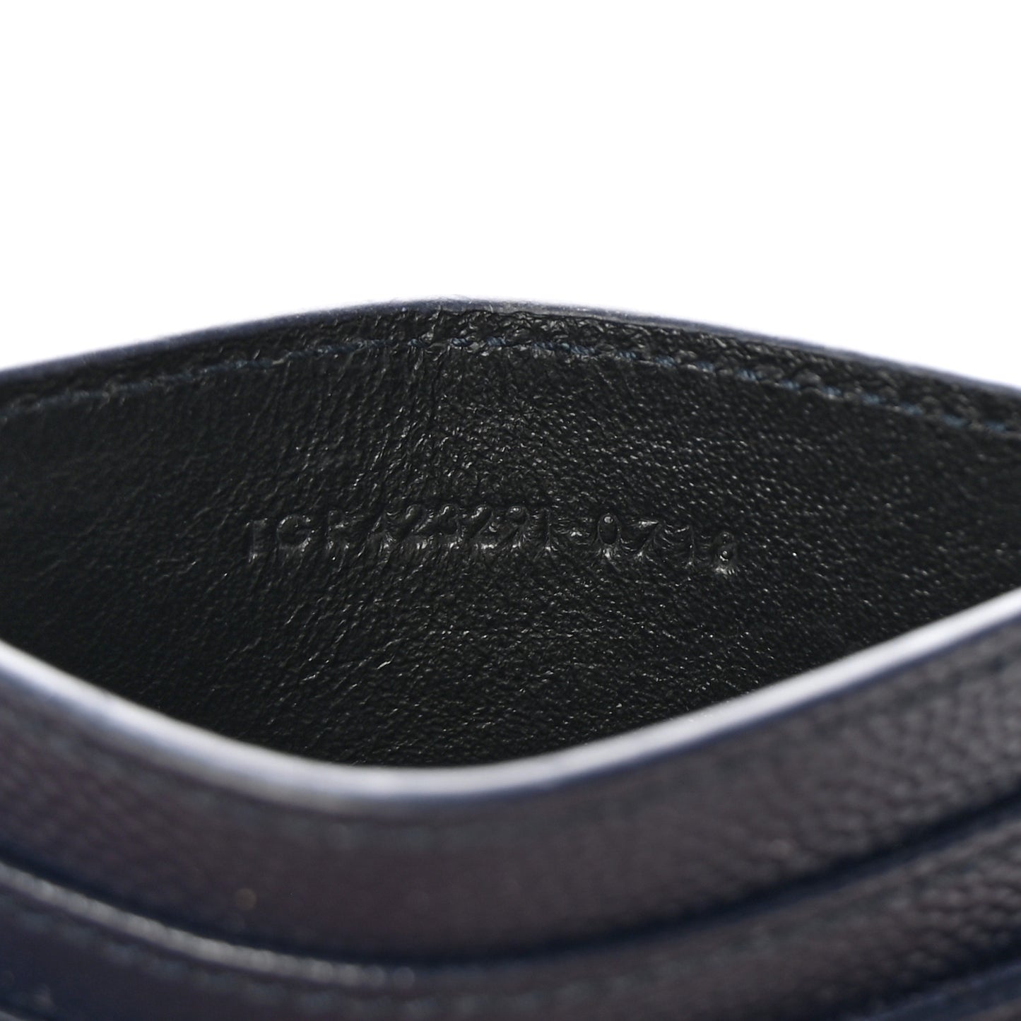 Grain De Poudre Matelasse Chevron Monogram Credit Card Case Navy