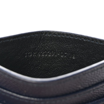 Saint Laurent Grain De Poudre Matelasse Chevron Monogram Credit Card Case Navy 7 of 7