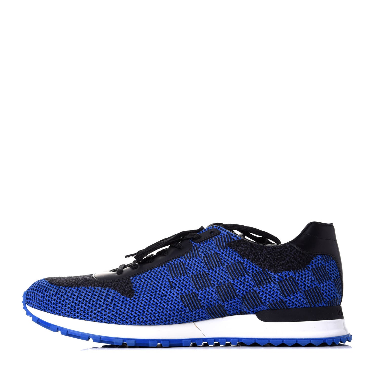 Calfskin Damier Mens Run Away Sneakers 10.5 Blue