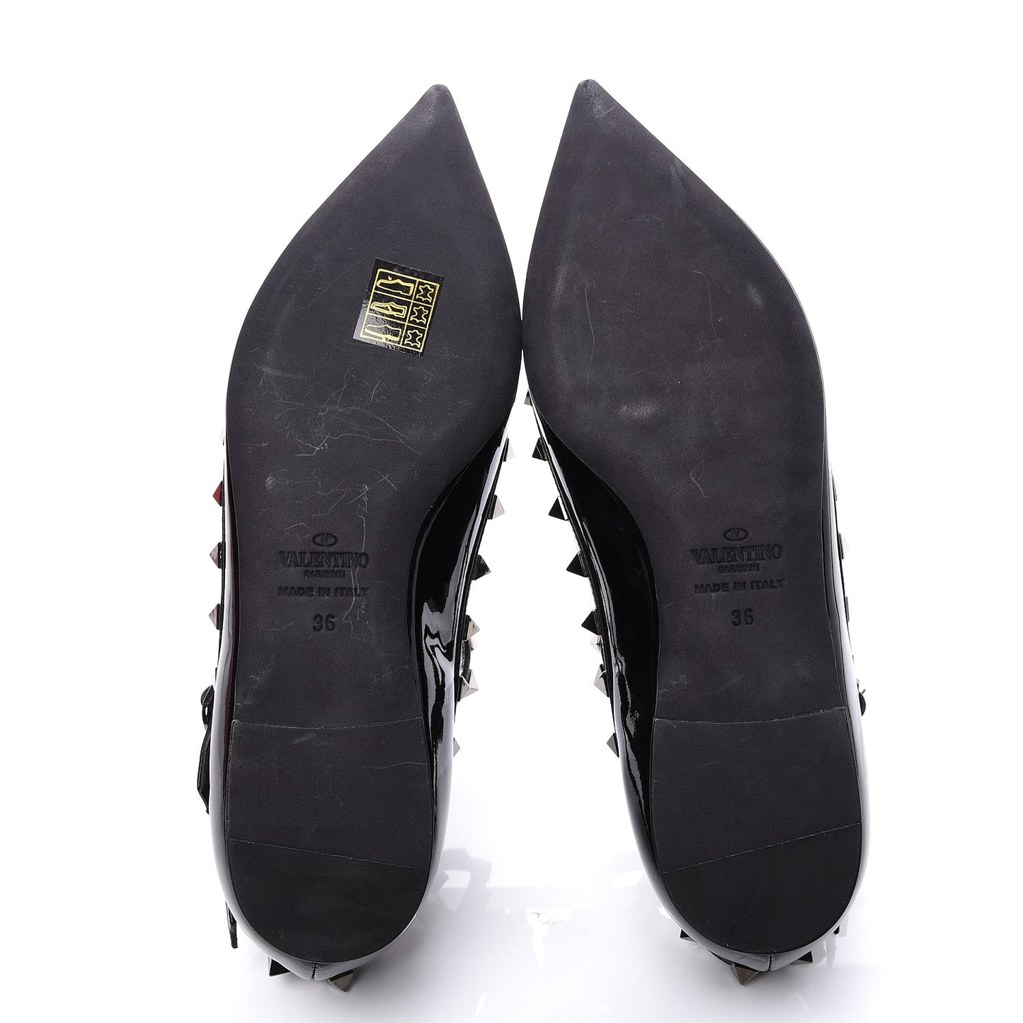Patent Rockstud Cage Ballerina Flats 36 Black