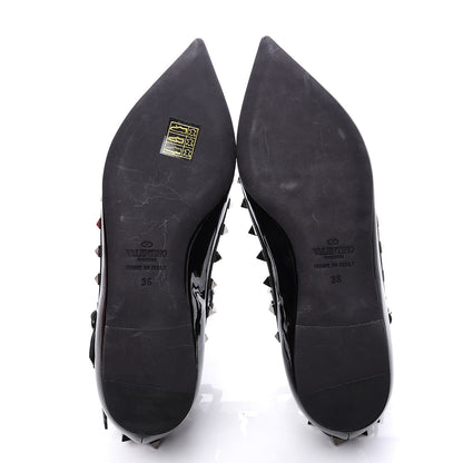Valentino Garavani Patent Rockstud Cage Ballerina Flats 36 Black 6 of 11