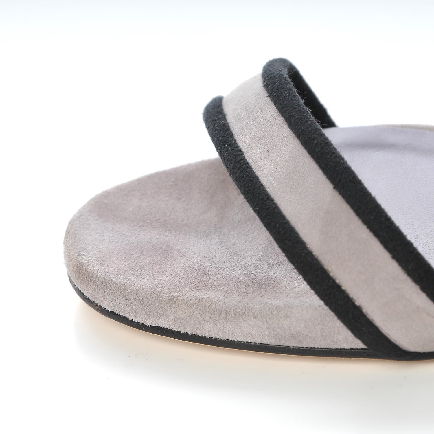 Gucci Suede Dempsey Contrast Ankle Strap Sandals 37.5 Gray 12 of 20