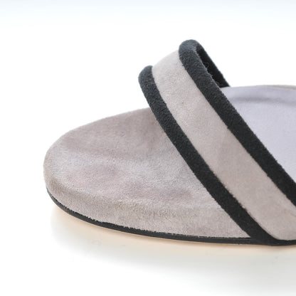 Gucci Suede Dempsey Contrast Ankle Strap Sandals 37.5 Gray 12 of 20