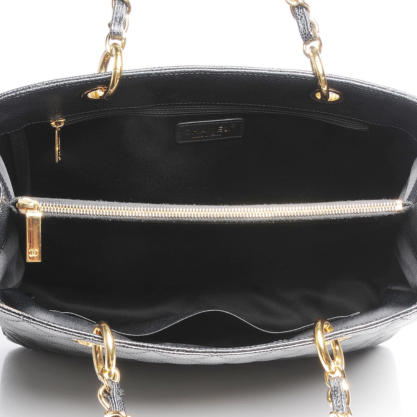 Caviar Quilted Grand Shopping Tote GST Black