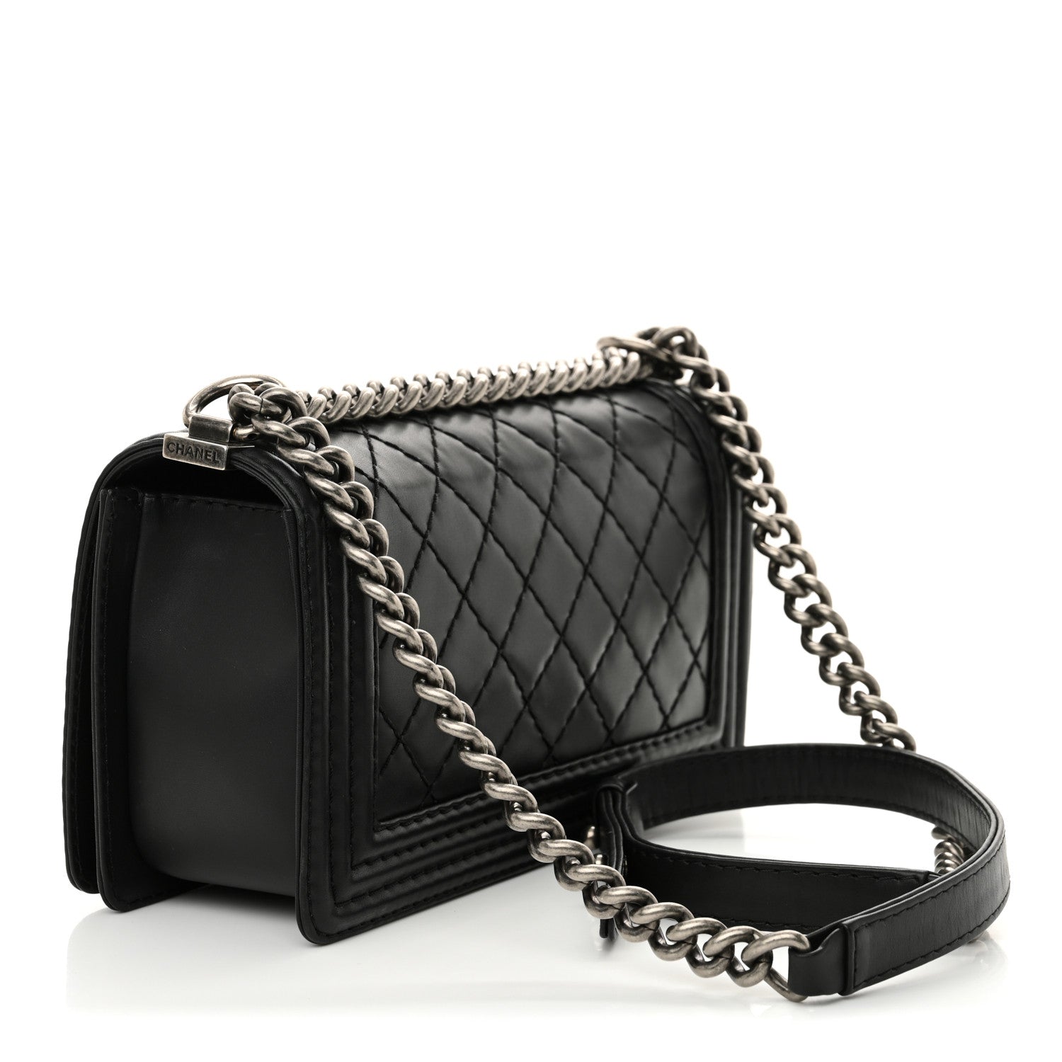 Chanel Calfskin Stitched Medium Boy Flap Black 3 of 11