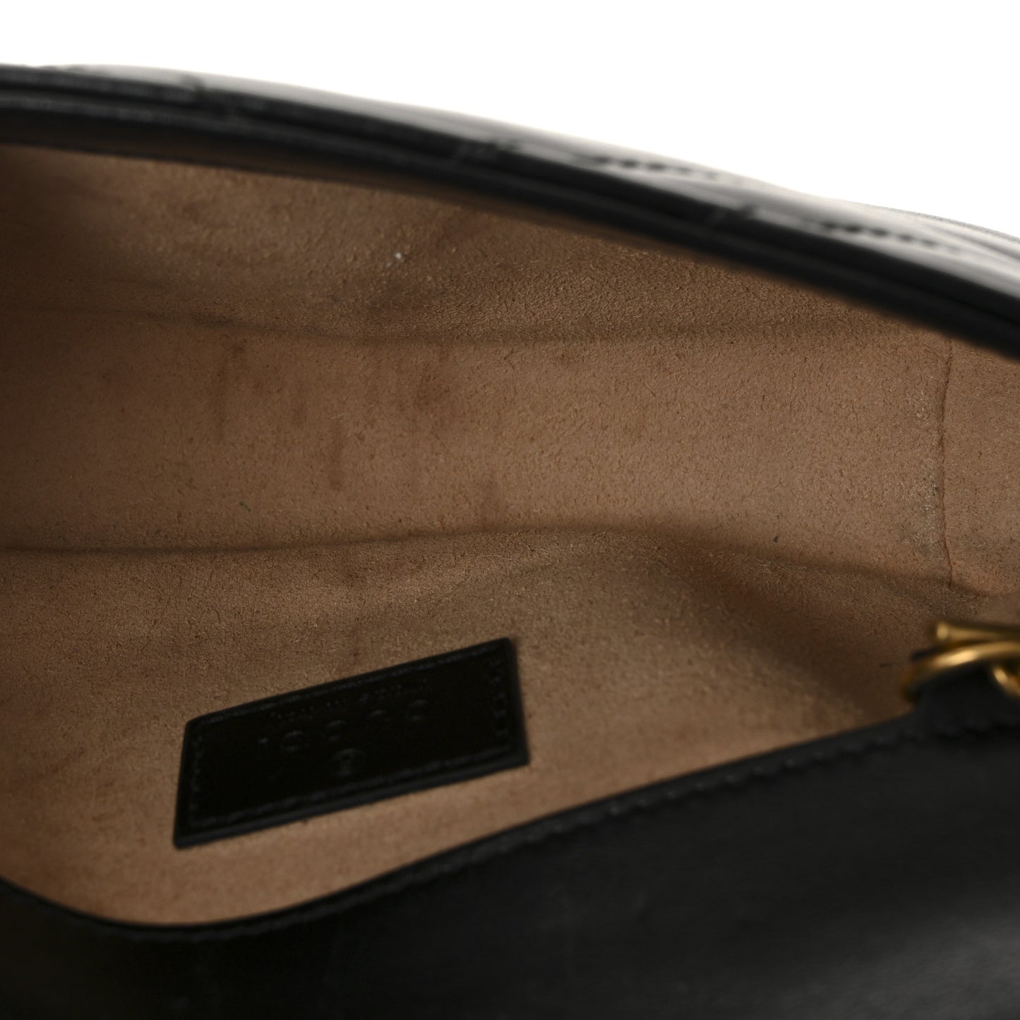 Calfskin Matelasse Super Mini GG Marmont Shoulder Bag Black