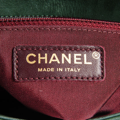 Chanel Metallic Suede Calfskin Small Happy Stitch Flap Green 6 of 8