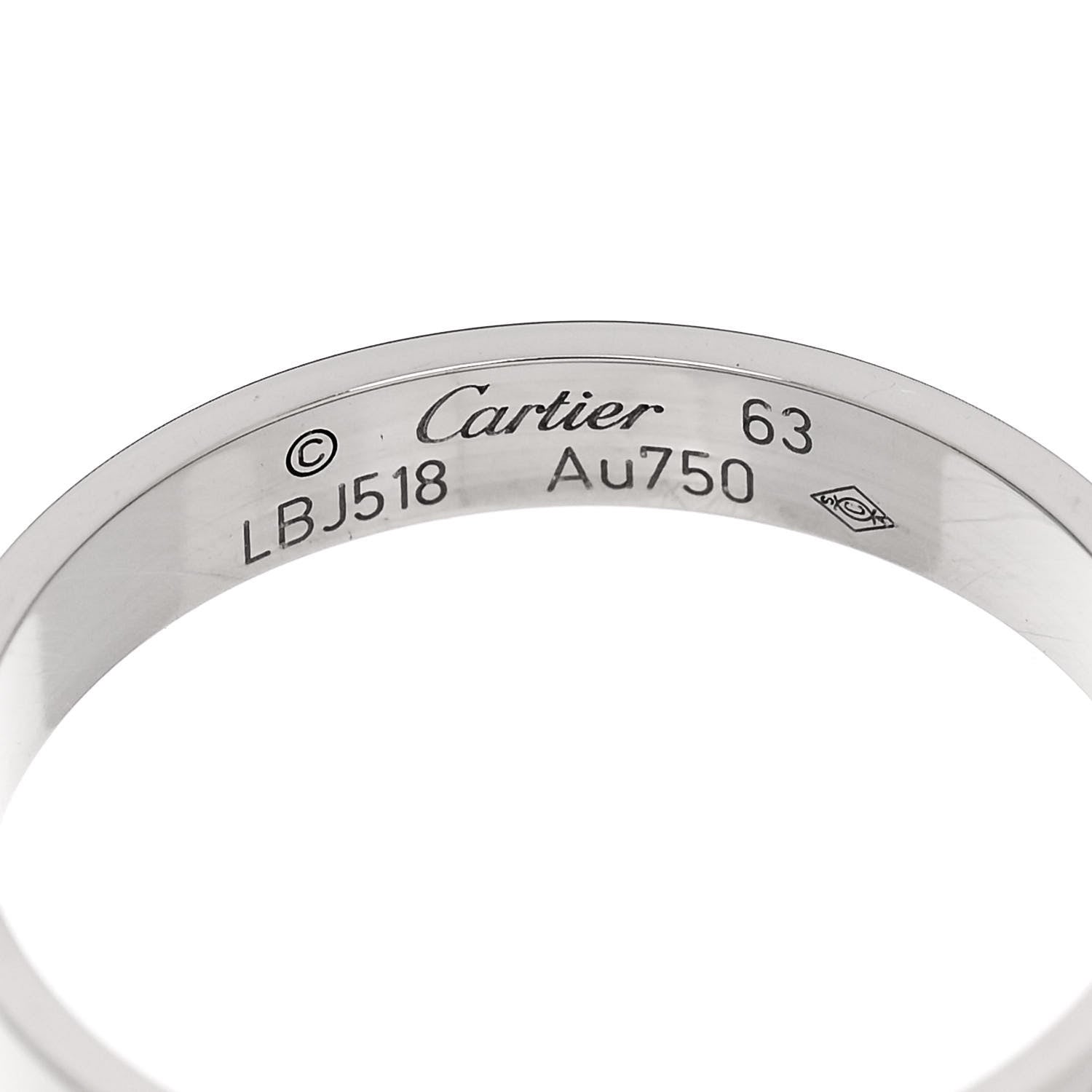 Cartier 18K White Gold 3.5mm LOVE Wedding Band Ring 63 10.25 4 of 5
