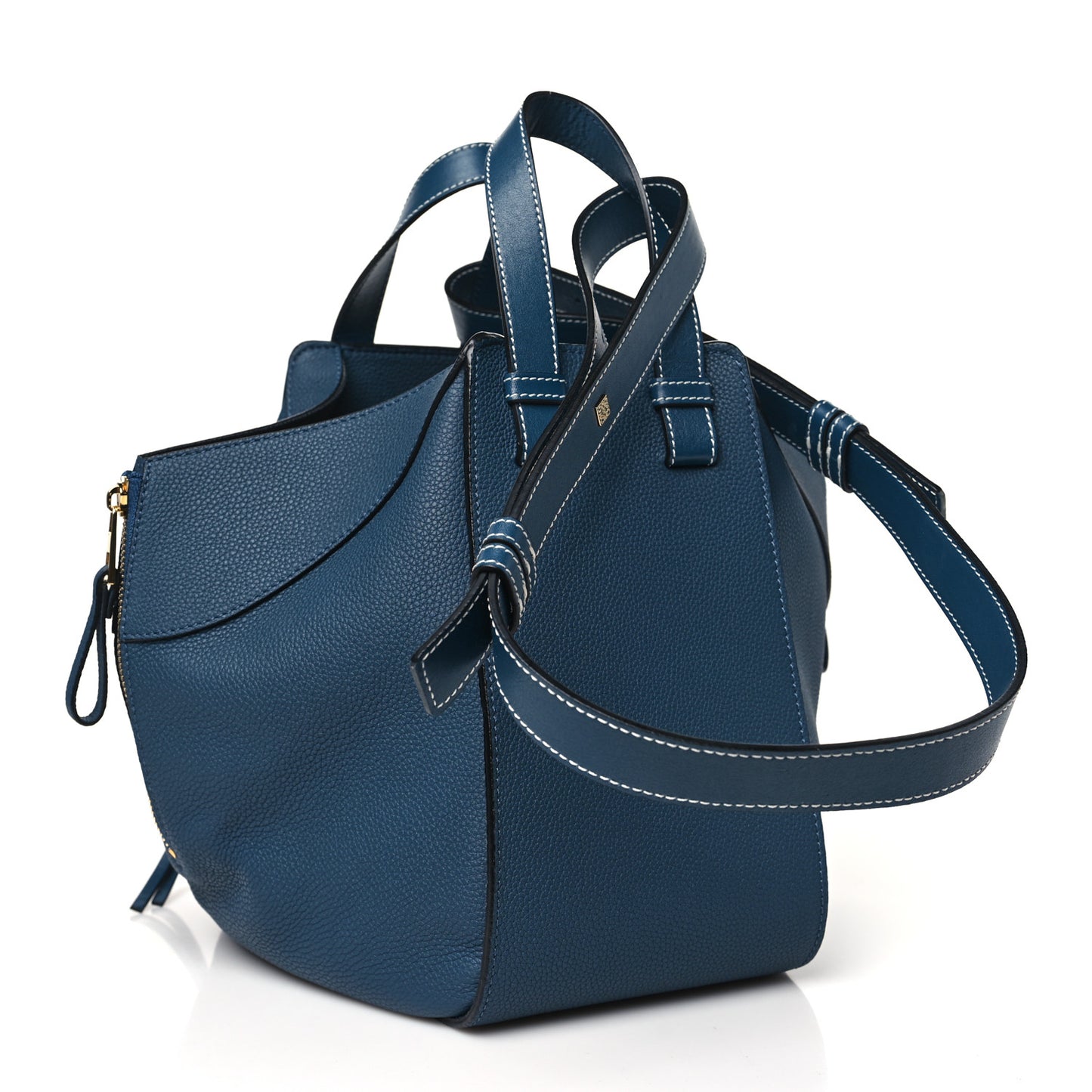 Grained Calfskin Small Hammock Shoulder Bag Marine