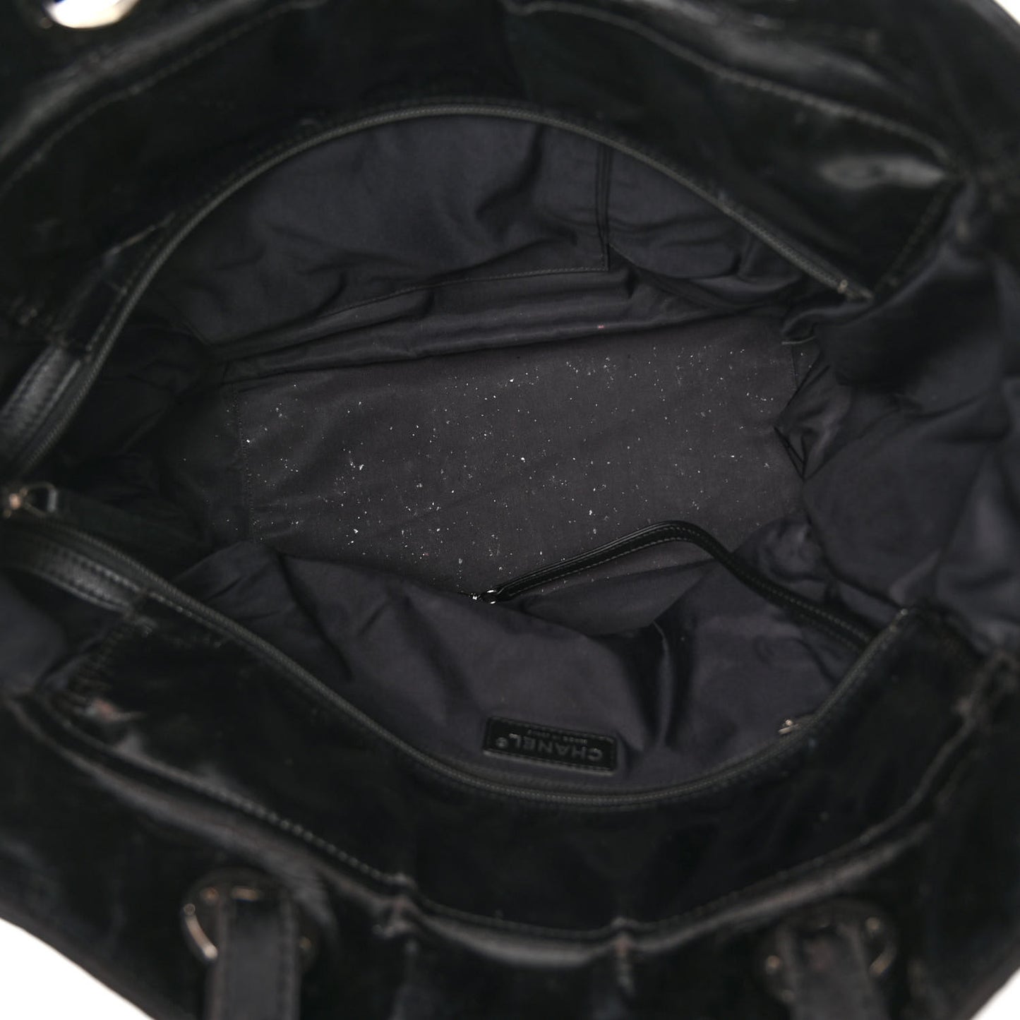 Vinyl Quilted Large Paris Biarritz Tote Black
