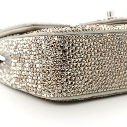 Chanel Suede Calfskin Crystal Mini Flap Grey 9 of 10