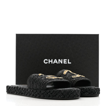 Chanel Cord Braided CC Mules 41 Black 11 of 11