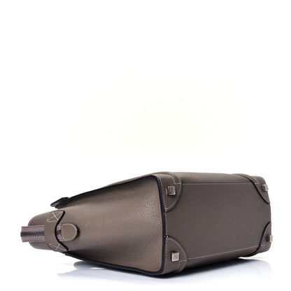 Celine Drummed Calfskin Micro Luggage Souris 3 of 4