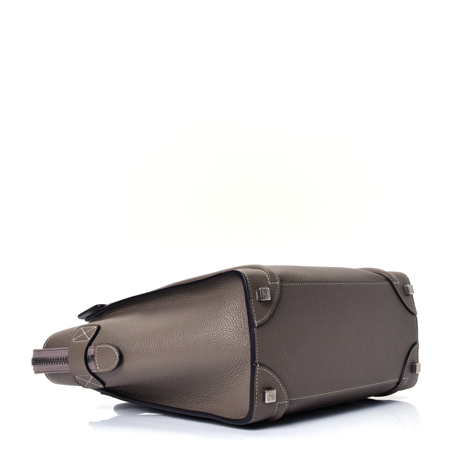 Celine Drummed Calfskin Micro Luggage Souris 3 of 4
