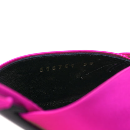 Balenciaga Satin Pointed Toe Knife Slingback Mules 38 Rose Fuchsia 9 of 10