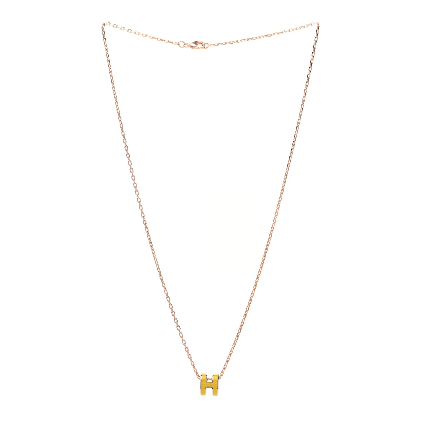 Lacquered Gold Mini Pop H Pendant Necklace Mimosa
