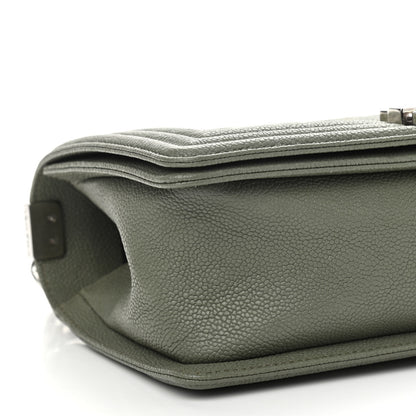 Chanel Caviar Quilted Medium Boy Flap Green 9 of 11