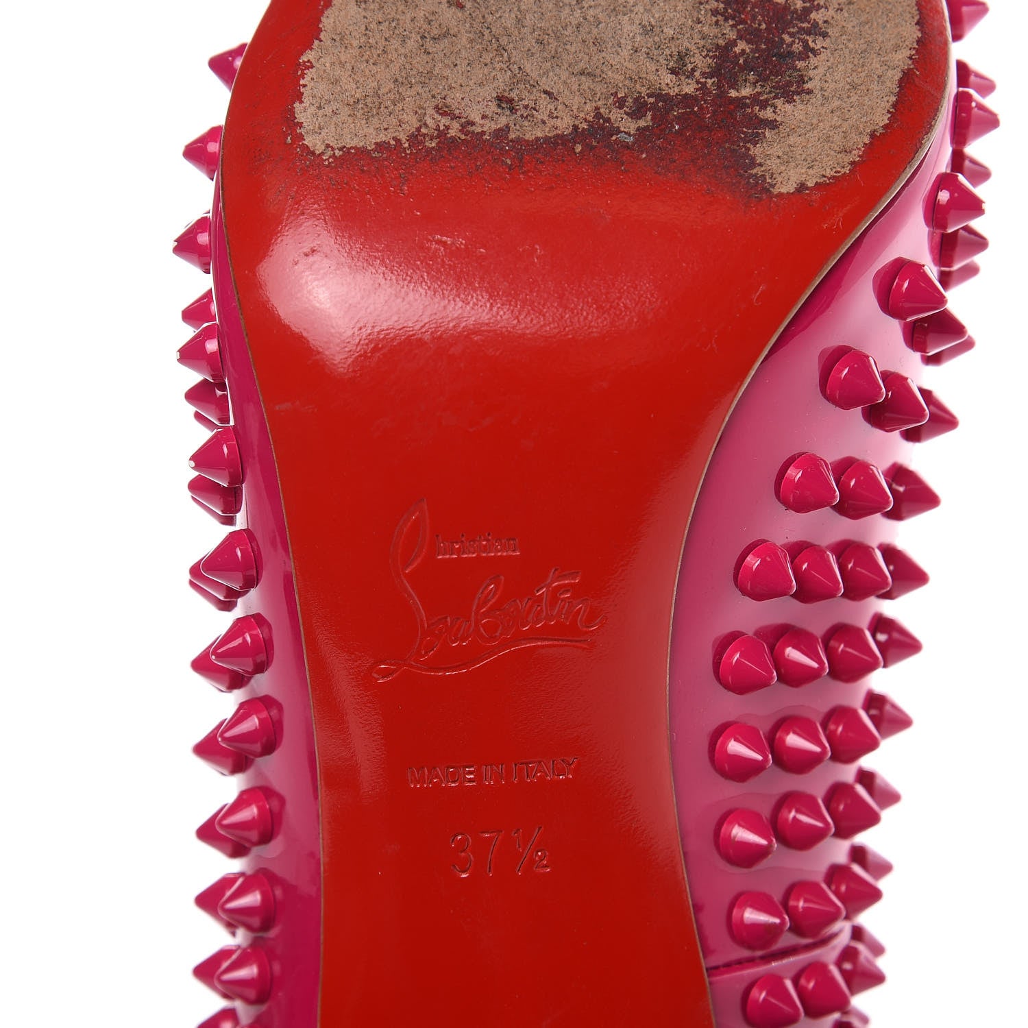 Christian Louboutin Patent Pigalle Spikes 100 Pumps 37.5 Grenadine 6 of 12