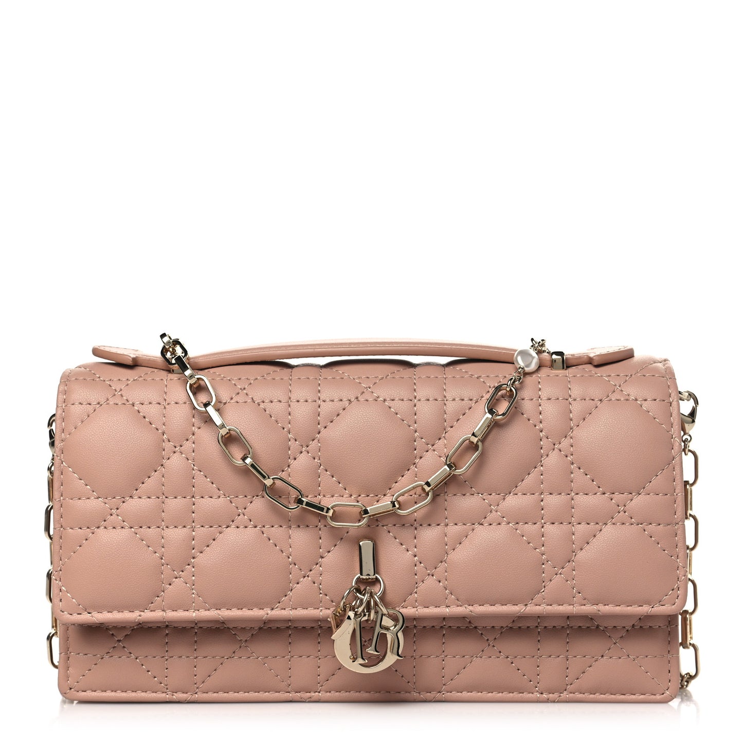 Lambskin Chain Lady My Dior Mini Chain Pouch Rose De Vents