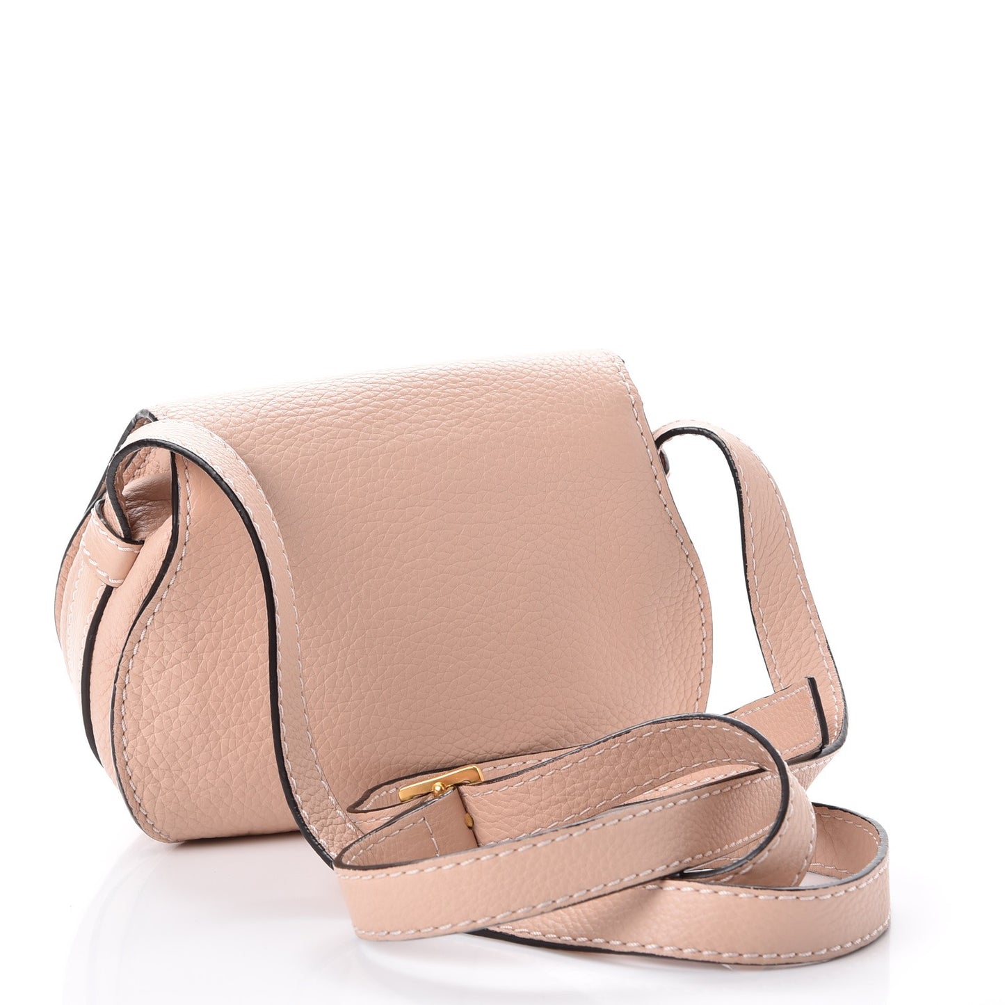 Calfskin Mini Marcie Round Crossbody Bag Blush Nude