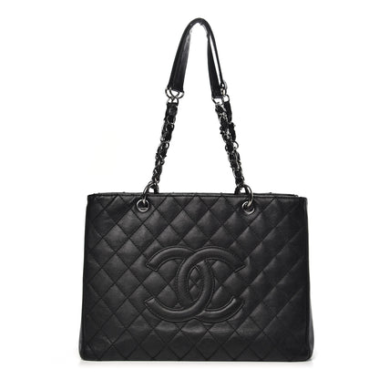 Chanel Calfskin Quilted Grand Shopping Tote GST Black 1 of 13