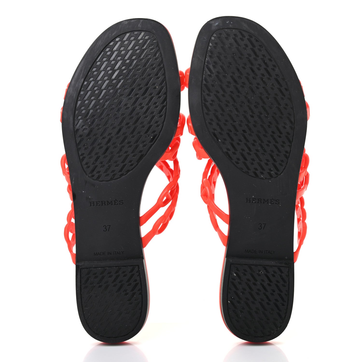 Hermes Rubber Chaine d'Ancre Nude Sandals 37 Pavot 5 of 7