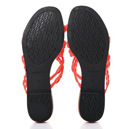 Hermes Rubber Chaine d'Ancre Nude Sandals 37 Pavot 5 of 7