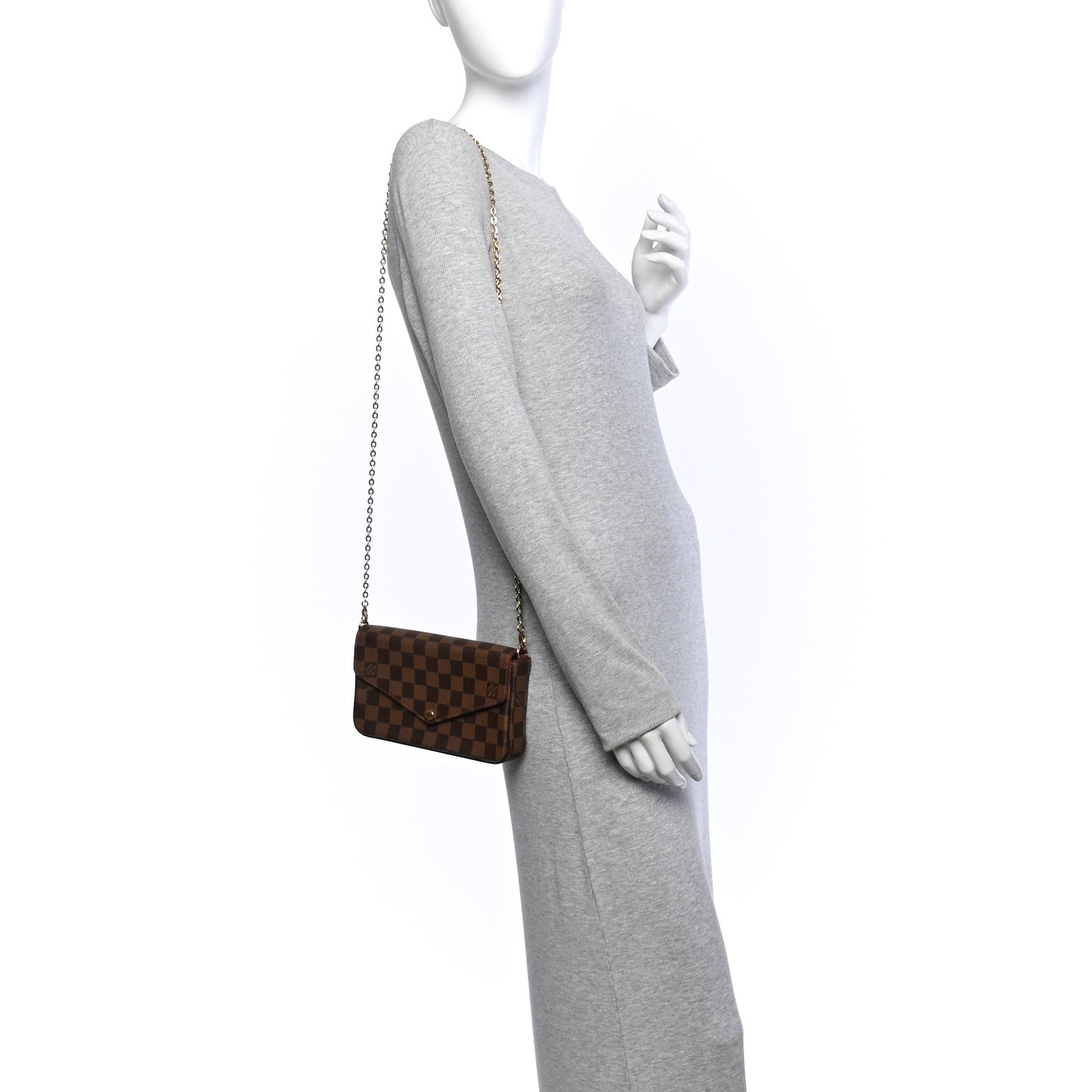 Damier Ebene Pochette Felicie Chain Wallet