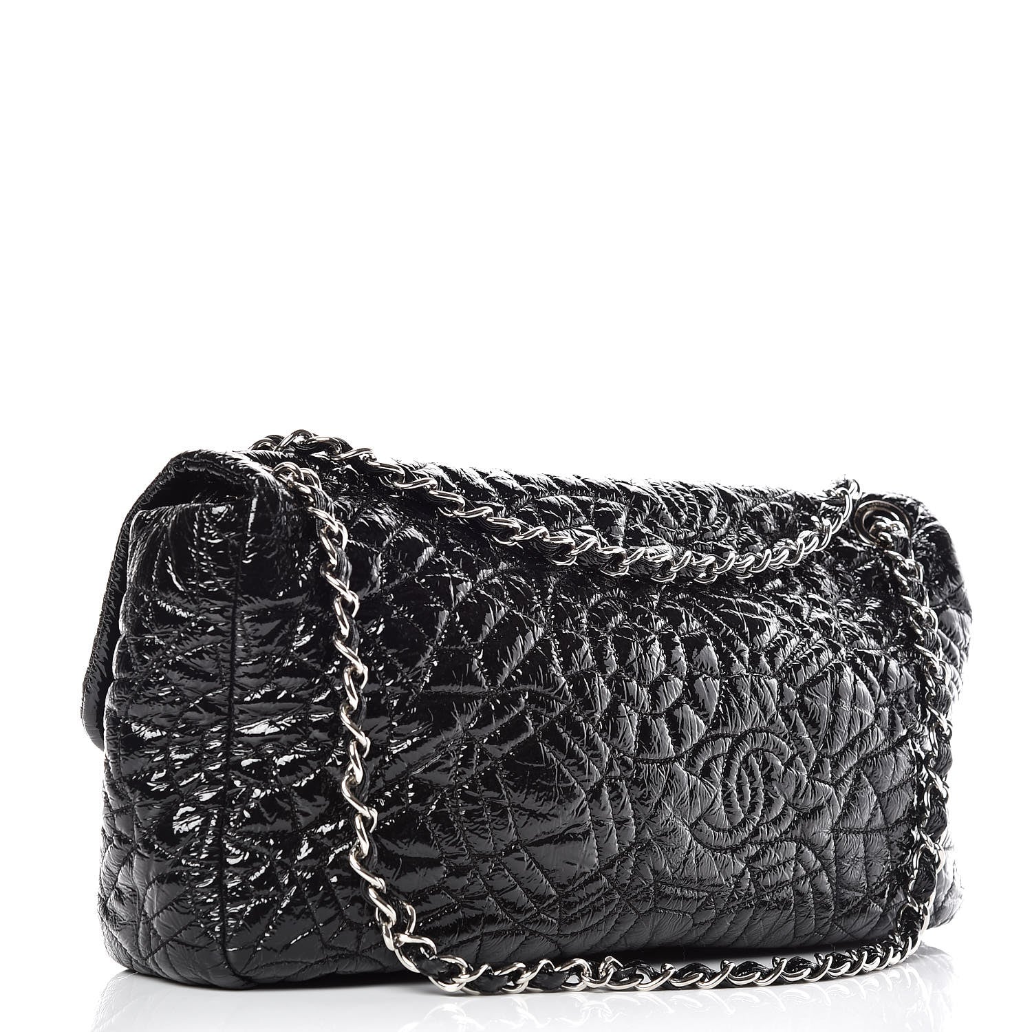 Chanel Vinyl Graphic Edge Flap Black 3 of 10